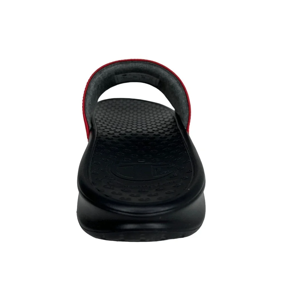 Champion Men's Slide Pool Sandals Size 12 Red-Black Lightweight Comfort Lounging